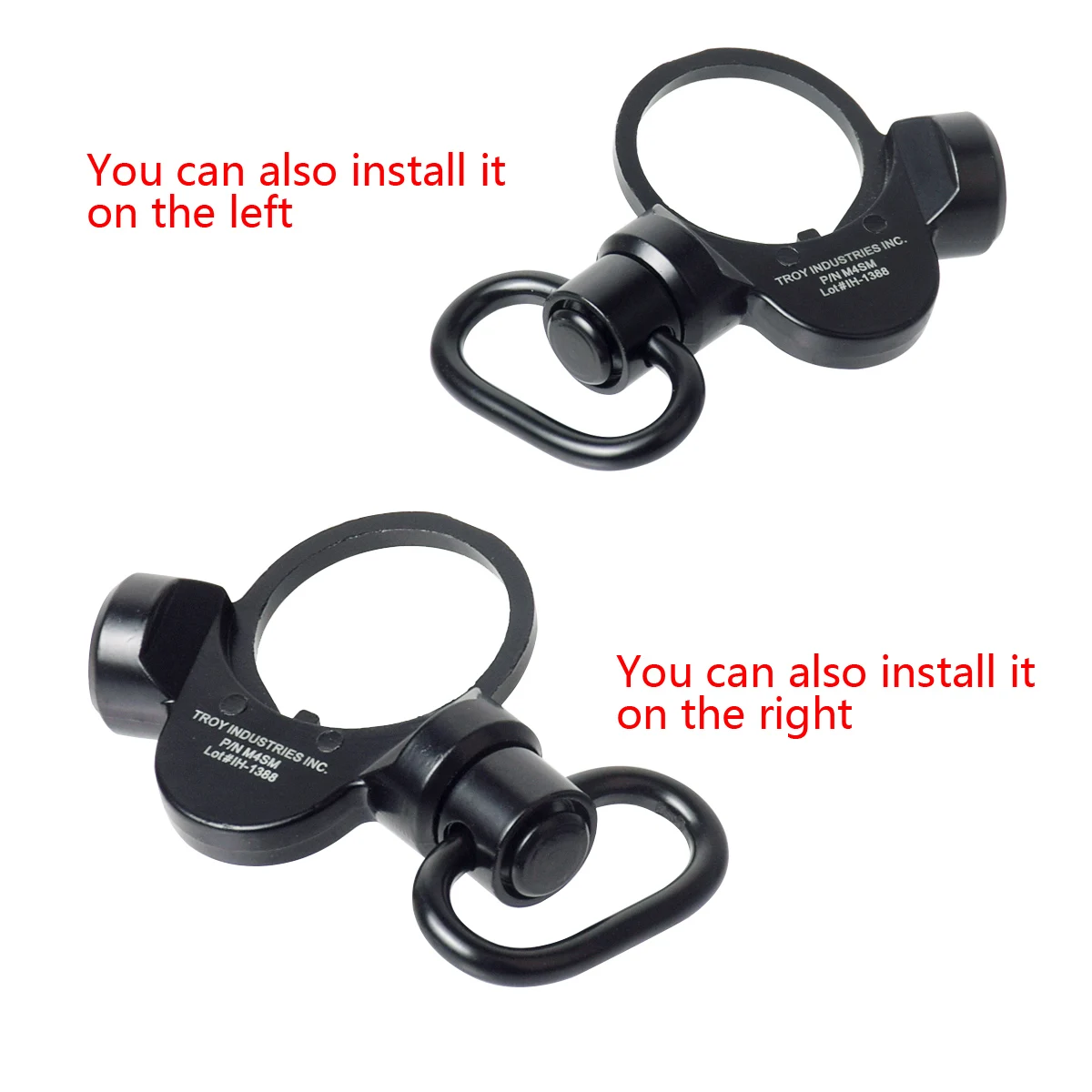 Tactical Sling Swivel Mount Adapter Dual Side AEG End Plate Position Quick Detach Receiver Flexible QD Clip Strap Buckle M4 M16