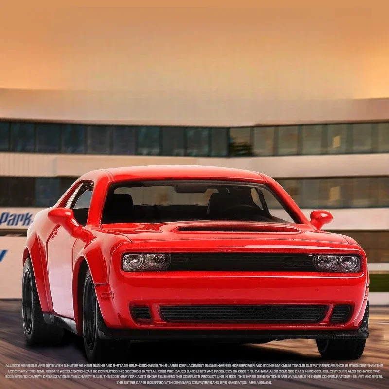 سيارة لعبة Dodge Challenger SRT التجريبية ، سيارة مصغّرة مصغّرة ، نموذج مركبة فائقة ، سحب للخلف ، مجموعة هدايا للأولاد ،