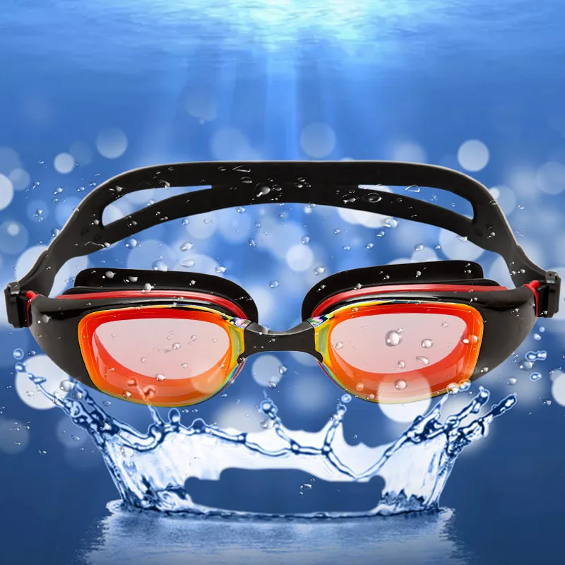 New Silicone Swimming Goggles Dazzle Color Electroplating Adult Replacement Nose Bridge Waterproof Anti-fog Swimming Goggles