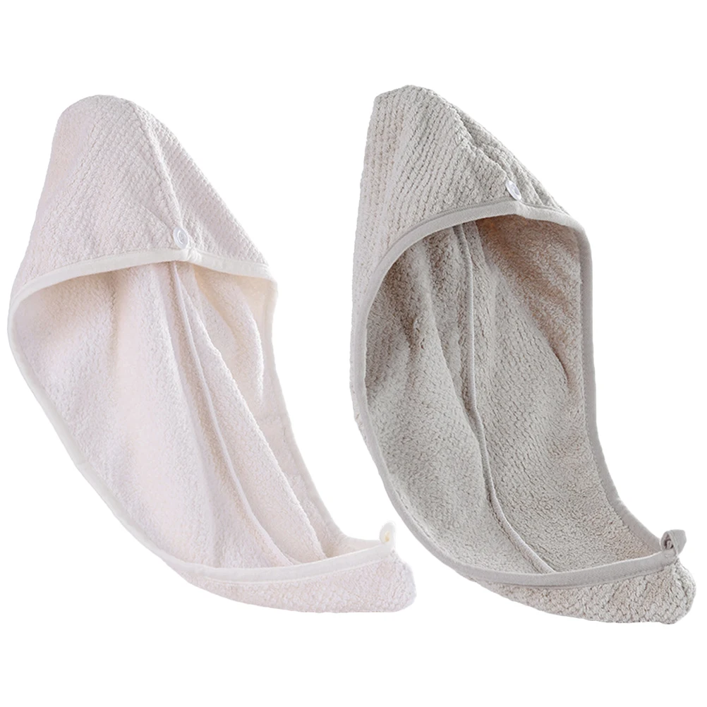 

2Pcs Towel Absorbent Drying Cap Dry Hair Cap Travel Home Use Lightweight Fast Quick Drying Towel Dry Hair Portable