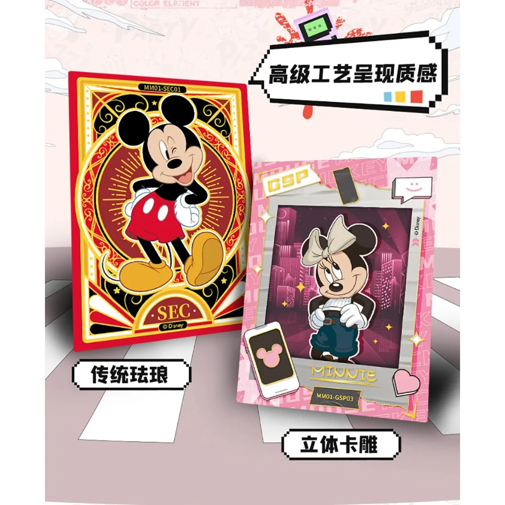 CARDFUN Disney Mickey Mouse Collection Cards Cartoon Characters Minnie Donald Duck Daisy Classic Enamel Cards Kid Birthday Gift