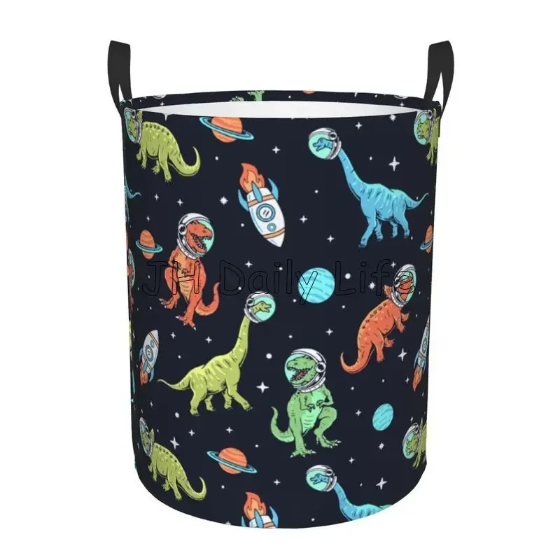 Cartoon Dinosaurussen Ronde Wasmand Grote Capaciteit Doek Wasmand Oxford Speelgoed Organizer voor Thuis Dorm Decor