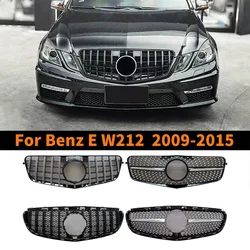 For Mercedes Benz E class W212 2009-2015 GT Diamond Front Radiator Grid Hood Grille Bumper Grill Replacement Part Tuning Refit