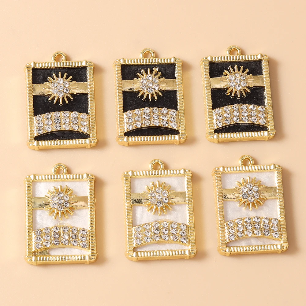 Leslie 5 Stück 15*21mm Goldfarbene Tarot-Mond-Stern-Hamsa-Hand-Anhänger für DIY Fatima-Hand-Auge-Halsketten-Schmuckherstellung Zubehör – Detail 18