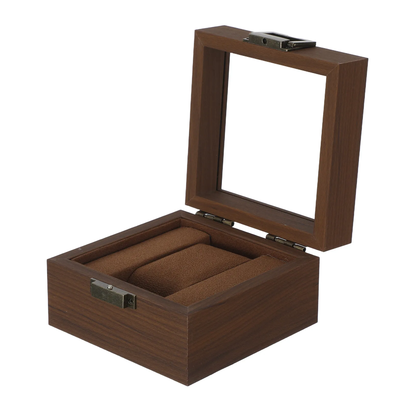 Walnut Wooden Watch Box Case Vintage Wristwatch Storage Organizer for Men Small Holder for Watch Collection & Desktop Display