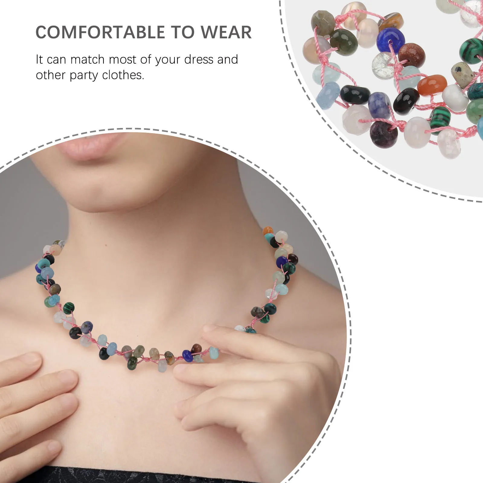 

Natural Stone Necklace Women Jewelry Chain Woman Pendant Bohemian Trendy Necklaces for