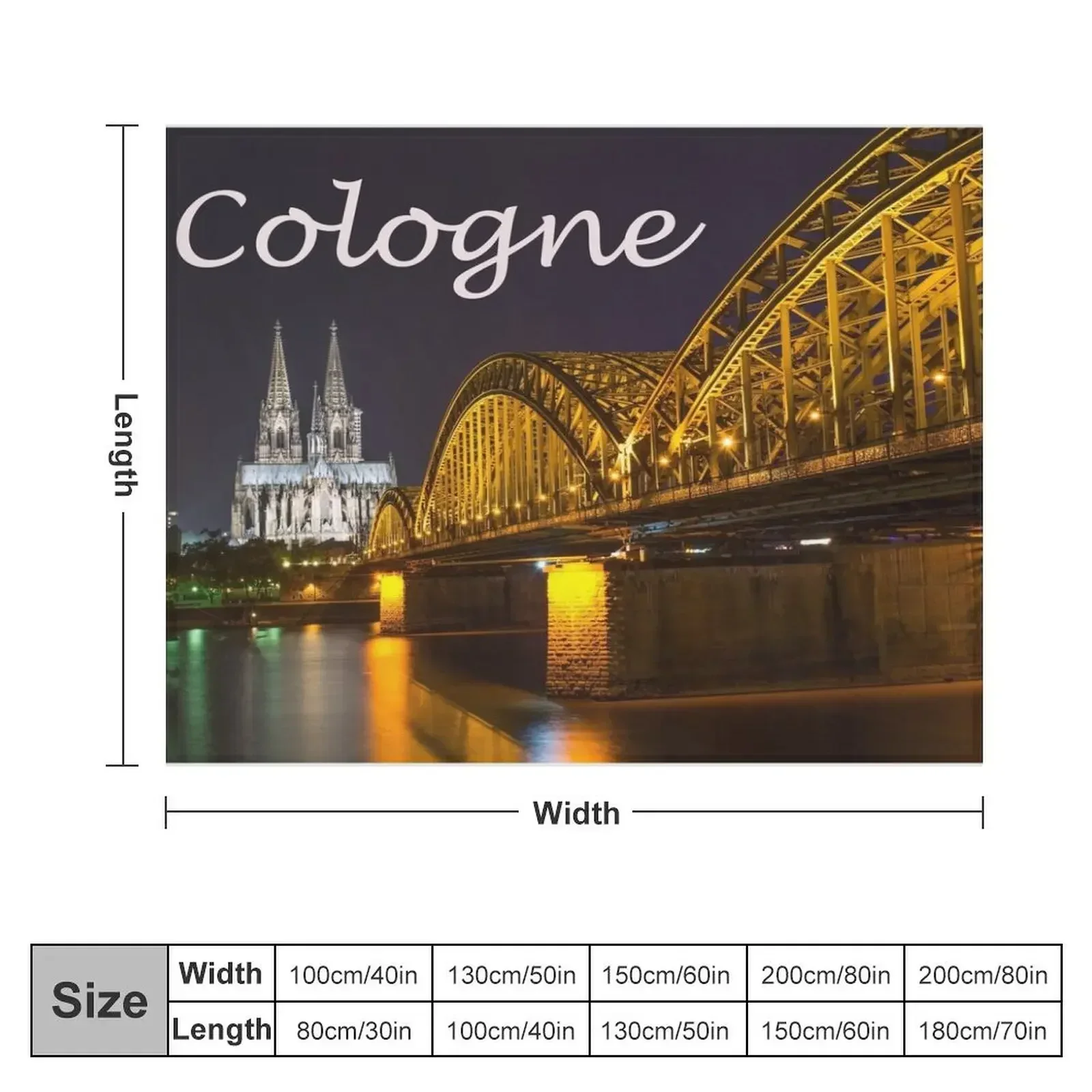 Cologne Cathedral at Night - Stunning Photograph Throw Blanket Cute Plaid Decorative Beds Personalized Gift Blankets