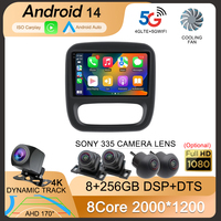 Android 14 For Renault Trafic 3 2014-2021 Opel Vivaro B 2014-2018 2 Din 4G Autoradio GPS Navigation Carplay Multimedia Player B