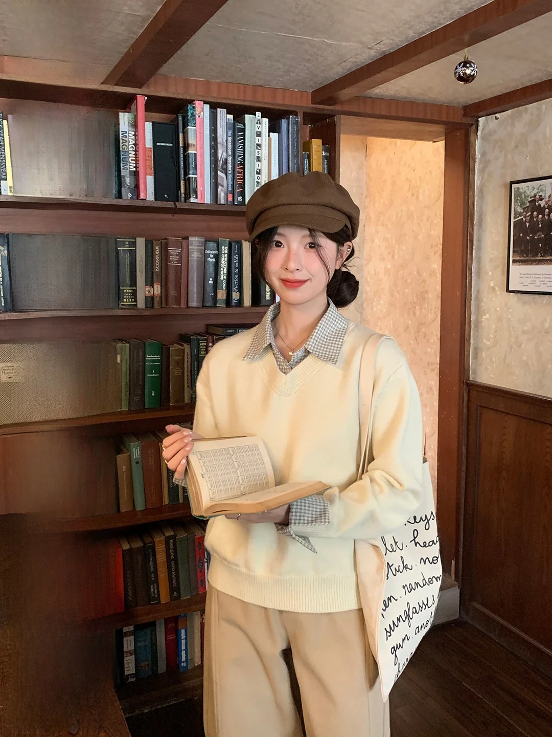 

Plaid Ne Sweater Women's Faionable Versatile Soft Knitted Top Ci Walk Office Travel Casual Date Wear