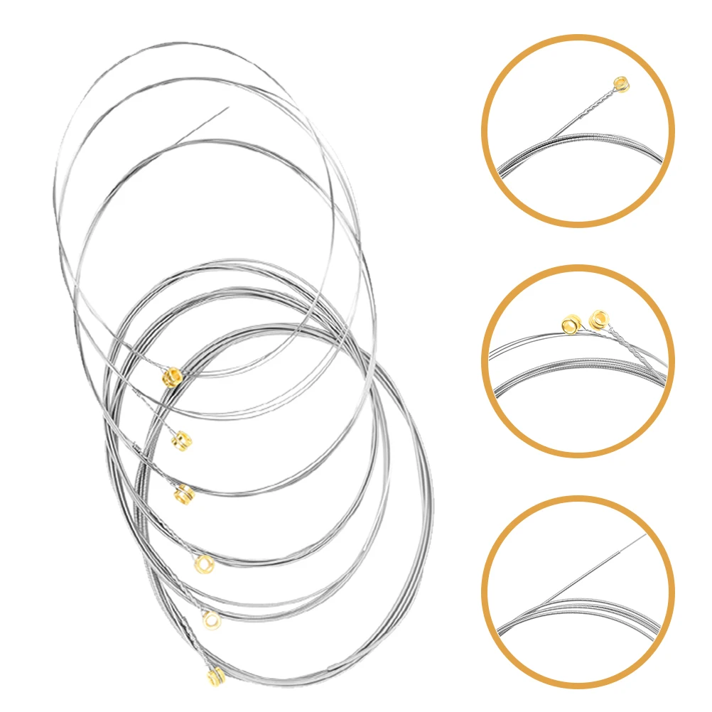 

6pcs Strings Replacement Durable Metal Electric Acoustic String Set Universal Fit Professional Classic Guitar Accessories Guitar