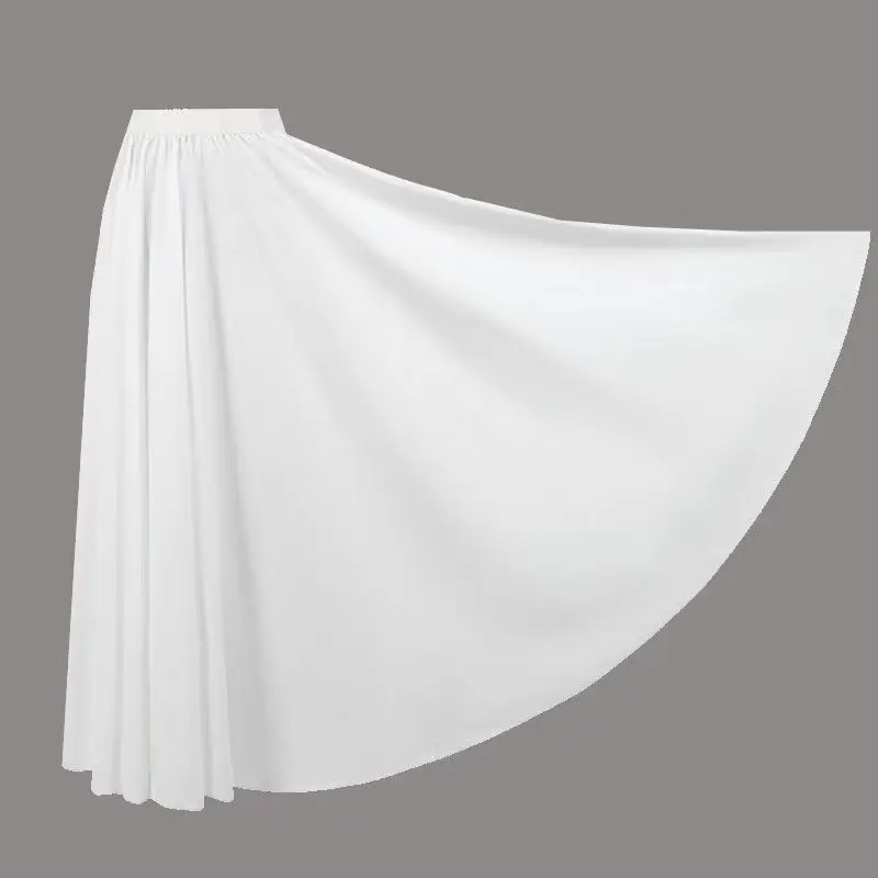 Chinese Vintage Innerwear Skirt For Women Hanfu Lining Cotton A-Line Underskirt Skirt Solid Color White Black Cosplay Costume