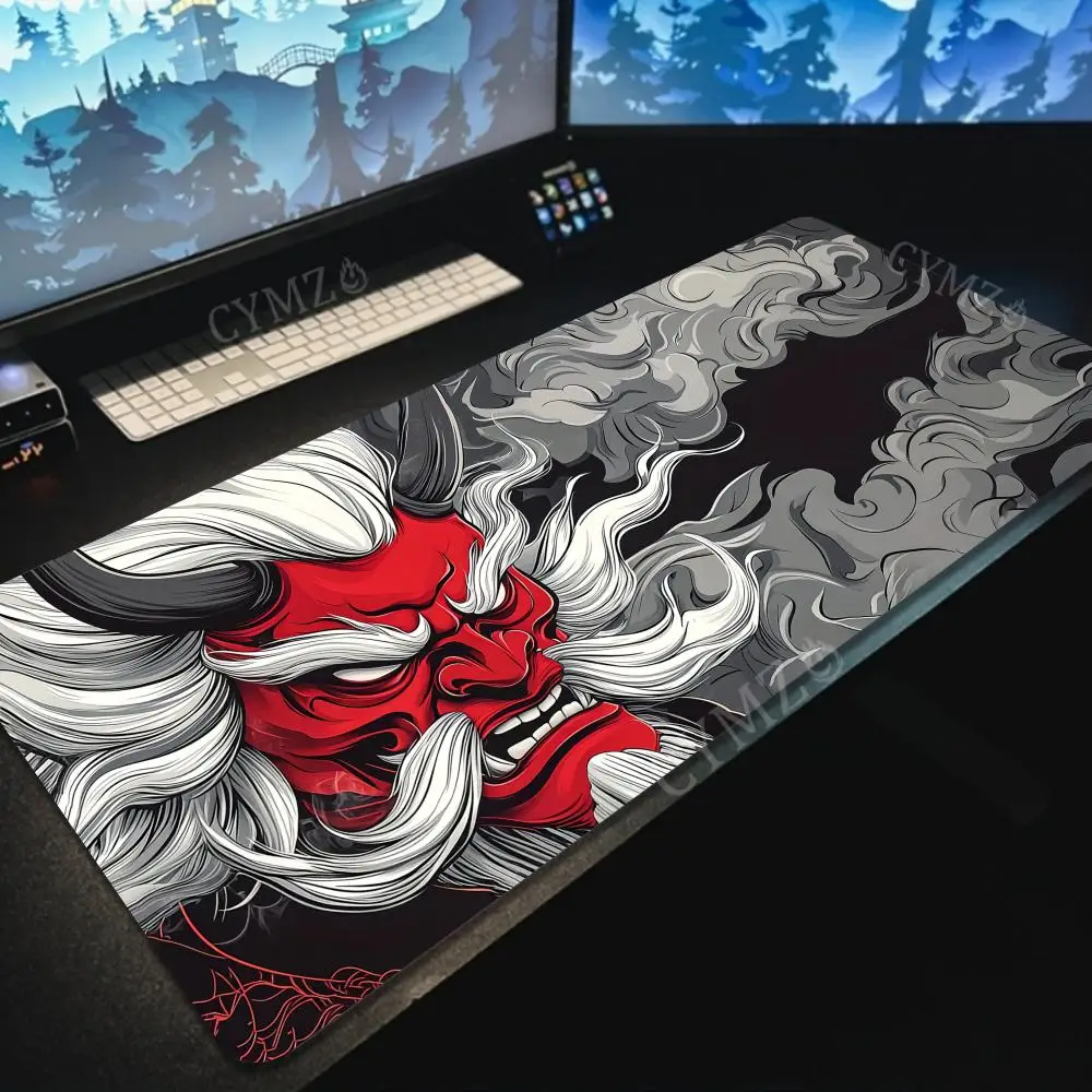 White-Haired Red-Faced Demon Mouse Pad Desk Mat with Stitched Edge Non-Slip desk pad pc accessories gaming mats Office carpet