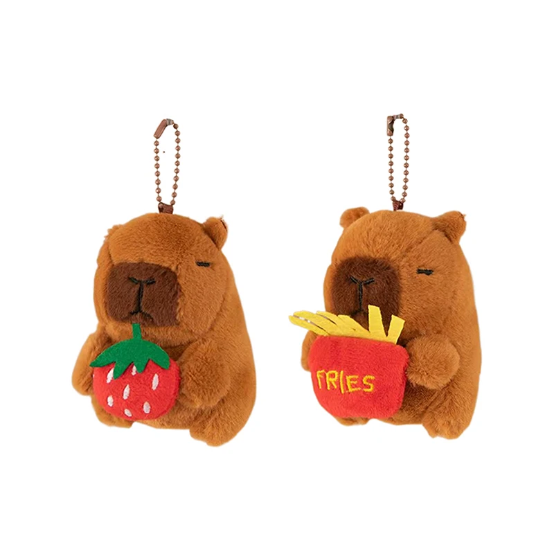 Capybara-Pendentif de dessin animé en peluche beurre, doux, sac à dos, voiture, décor de porte-clés, cadeau pour enfant