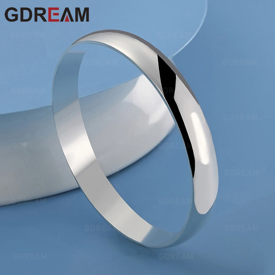 

GDREAM 925 Sterling Silver 10mm Closed Width Bangle, Delicate And Fresh Design, Women'S Engagement Jewelry