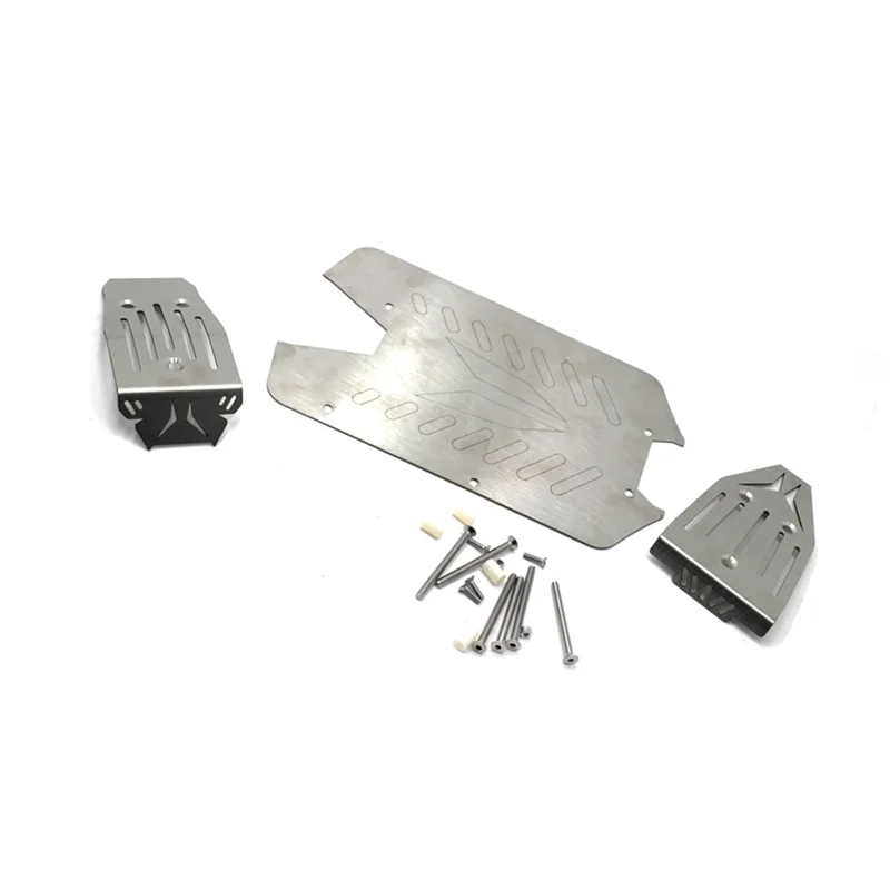 Stainless Steel Ch is Armor Front Rear Protector Skid Plate for 1/10 Arrma VORTEKS Big Rock RC Car Upgrade Parts