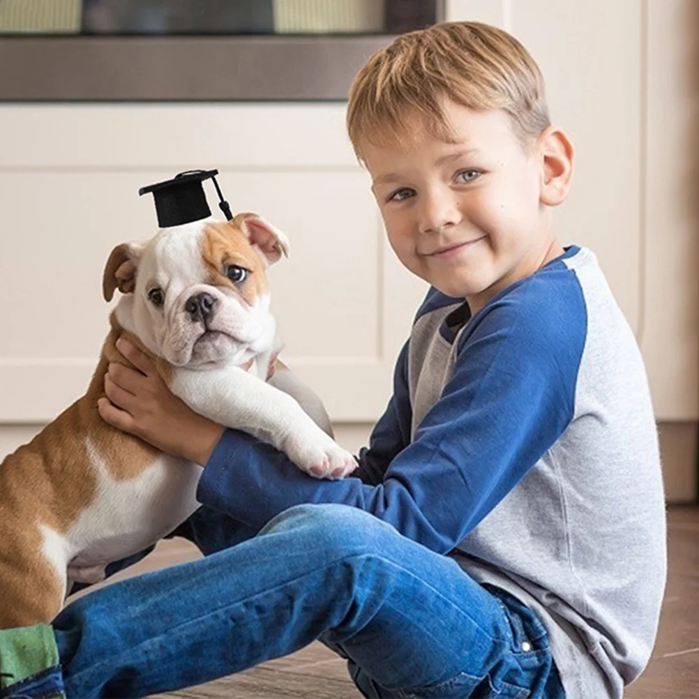 

2Pcs Pet Graduation Hat Set Durable Felt Small Pet Adjustable Bow Tie Costume Accessories Supplies Hamster Accessories