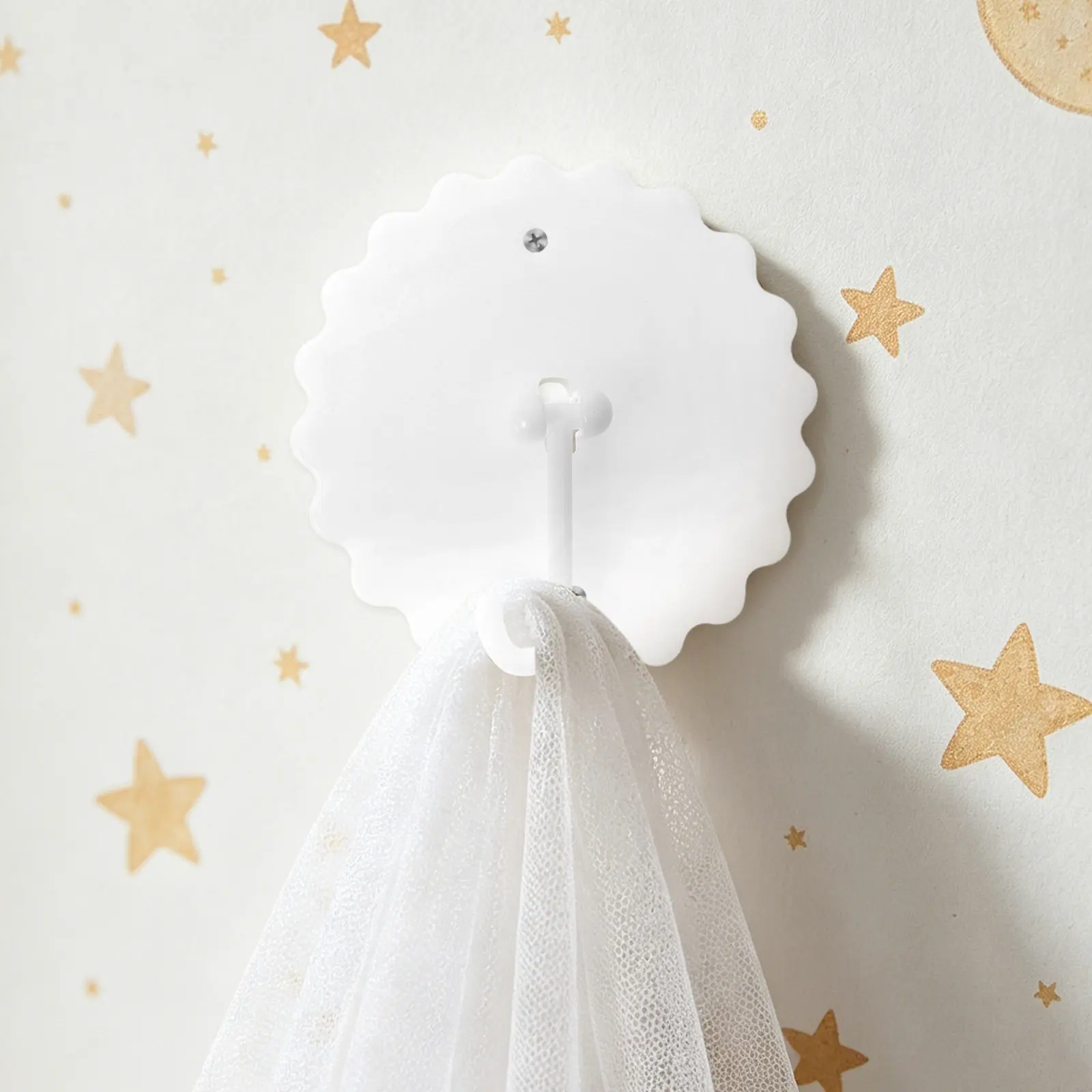 

5Pcs Stick on Ceiling Hooks for Canopy Net Crib Bed Nursery Room Mosquito Net Hanger Strong Sticky Round Base No Drill Removable