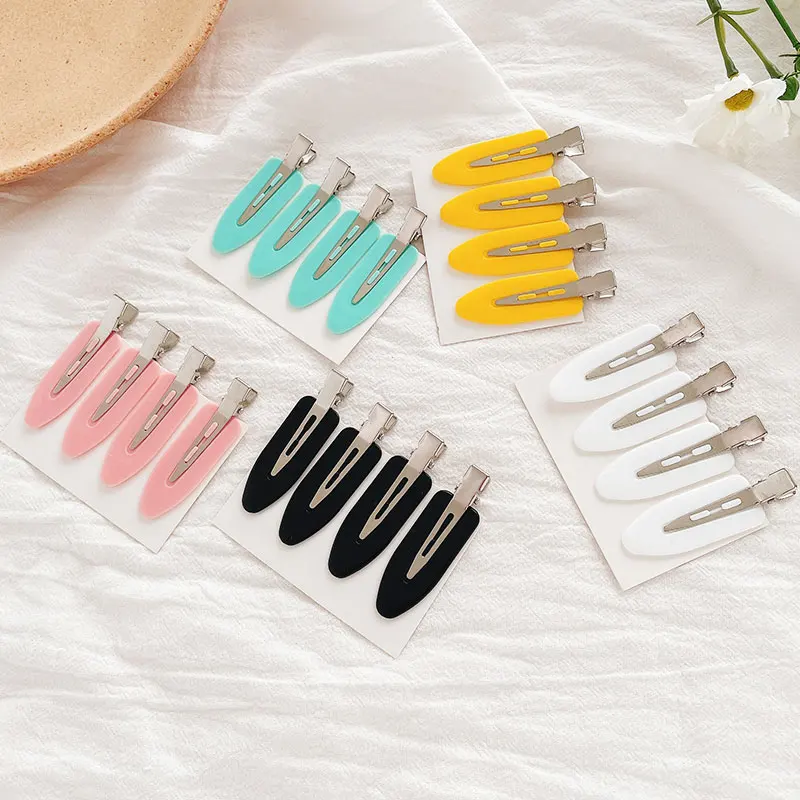 4PCS/LOT Women Hair Clips Side Bangs Fix Fringe Barrette Makeup Tools Female Ladies Girls Headwear Hairpin Hair Accessories