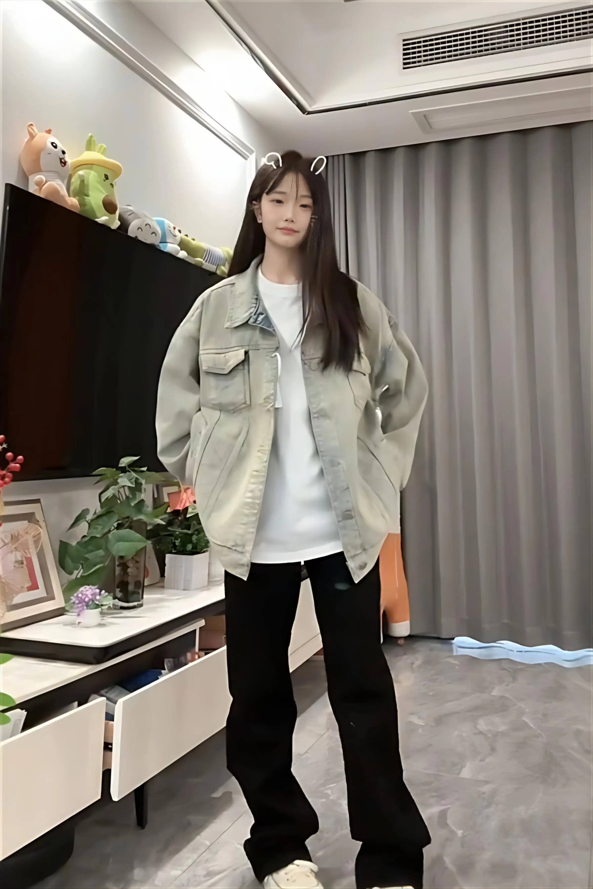 

Denim Coat And Fur Womens Spring Outcoats Cropped Sweet Vacation Pocketed Fitted Lovely Drawstring Minimalism Layered Jackets BF