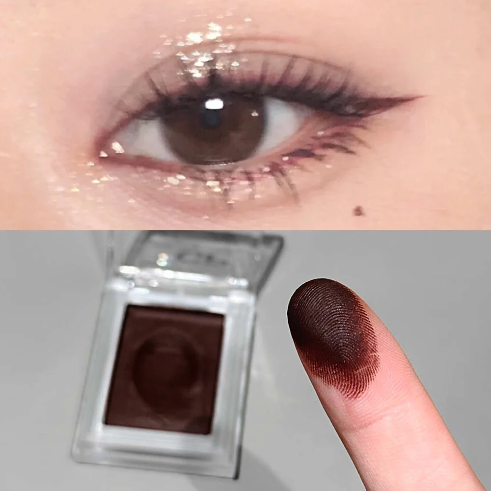 2 in 1 Potato Mud Eyeliner Eyebrow Gel Cream Waterproof Long-lasting Matte Dark Red Brown Easy Wear No Smudging Eye Liner Makeup