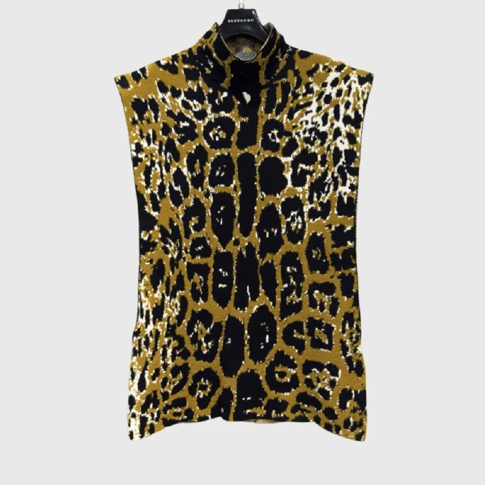 

2025 Women Tops Vest Knitted 3D Leopard Print Loose Casual Ladies T-shirts Y2K Clothes New High Quality Party Pullover Top bra