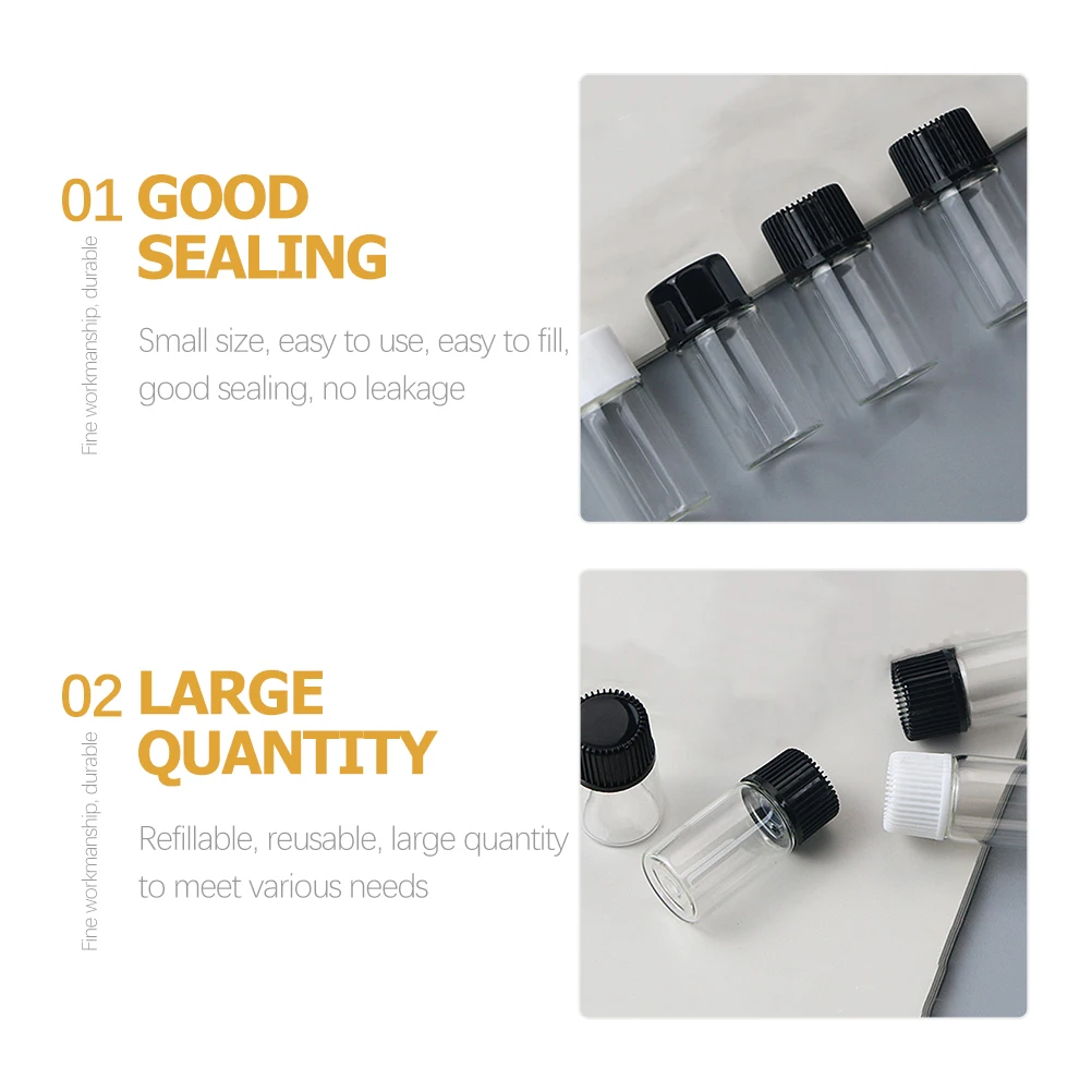 

50Pcs Essential Oil Bottle Leakproof Travel Bottles Portable Refillable Sub-Packing Bottles 4Ml Transparent Glass