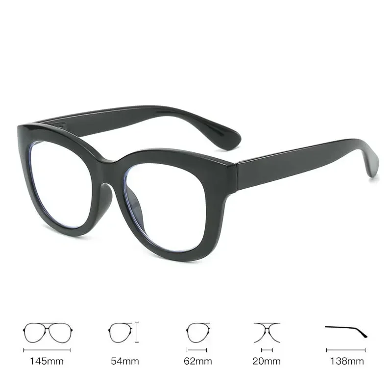 Oversized Leopard Reading Glasses for Women Men Blue Light Blocking Hyperopia Trendy Large Frame Far Sight Eyeglasses 0 To +4.0