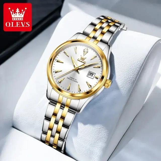 

OLEVS 5598 Fashion Elegant Quartz Women's Watch Top waterproof stainless steel calendar original watch Luxury brand women watch