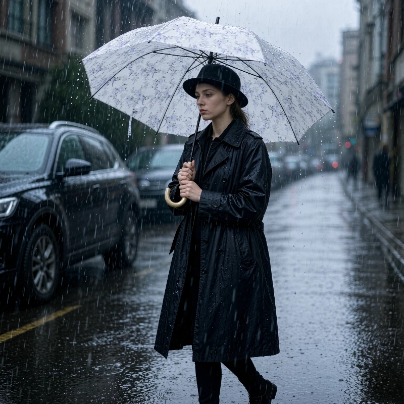Long Handle Windproof Umbrella Auto Open Close Large Canopy Korean Style Sun Rain Parasol for Women Travel Daily Use 장우산
