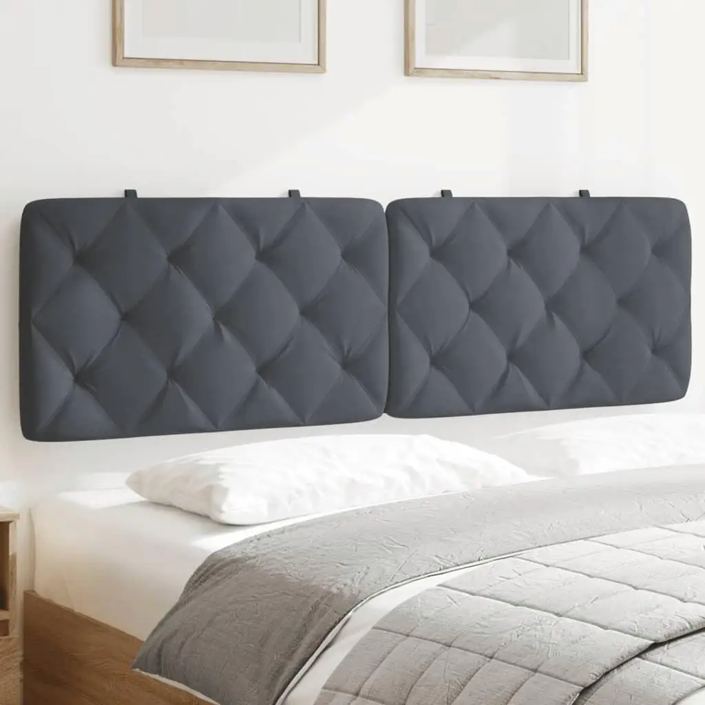 Velvet Dark Gray Headboard Cushion 59.8'' | Stylish Soft Backrest for Bed | Home Decor Accessory