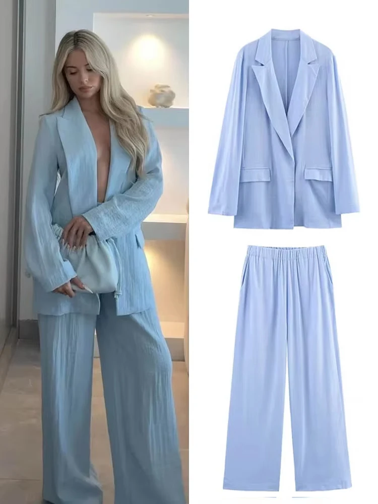 

HH женский брючный костюм с длинным рукавом и карманом с лацканами, украшенный пиджак, пальто + элегантный эластичный пояс с боковым карманом, однотонные повседневные узкие брюки