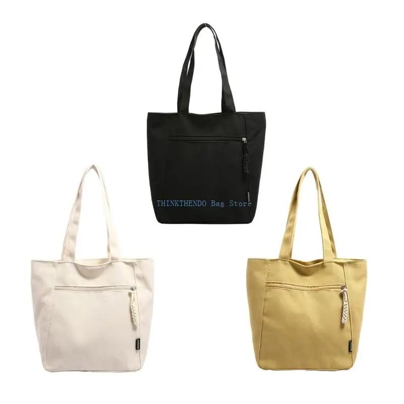 

340D Canvas Toted Bag Work Bag Trendy Shoulder Bags Purse Handbag for Shopping Beach