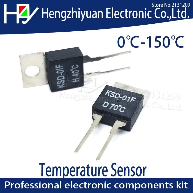 1.5A TO-220 DIP Thermal Switch Temperature Sensor Thermostat KSD-01F JUC-31F Fuse H D 100 105 110 C Degrees Normally Closed Open