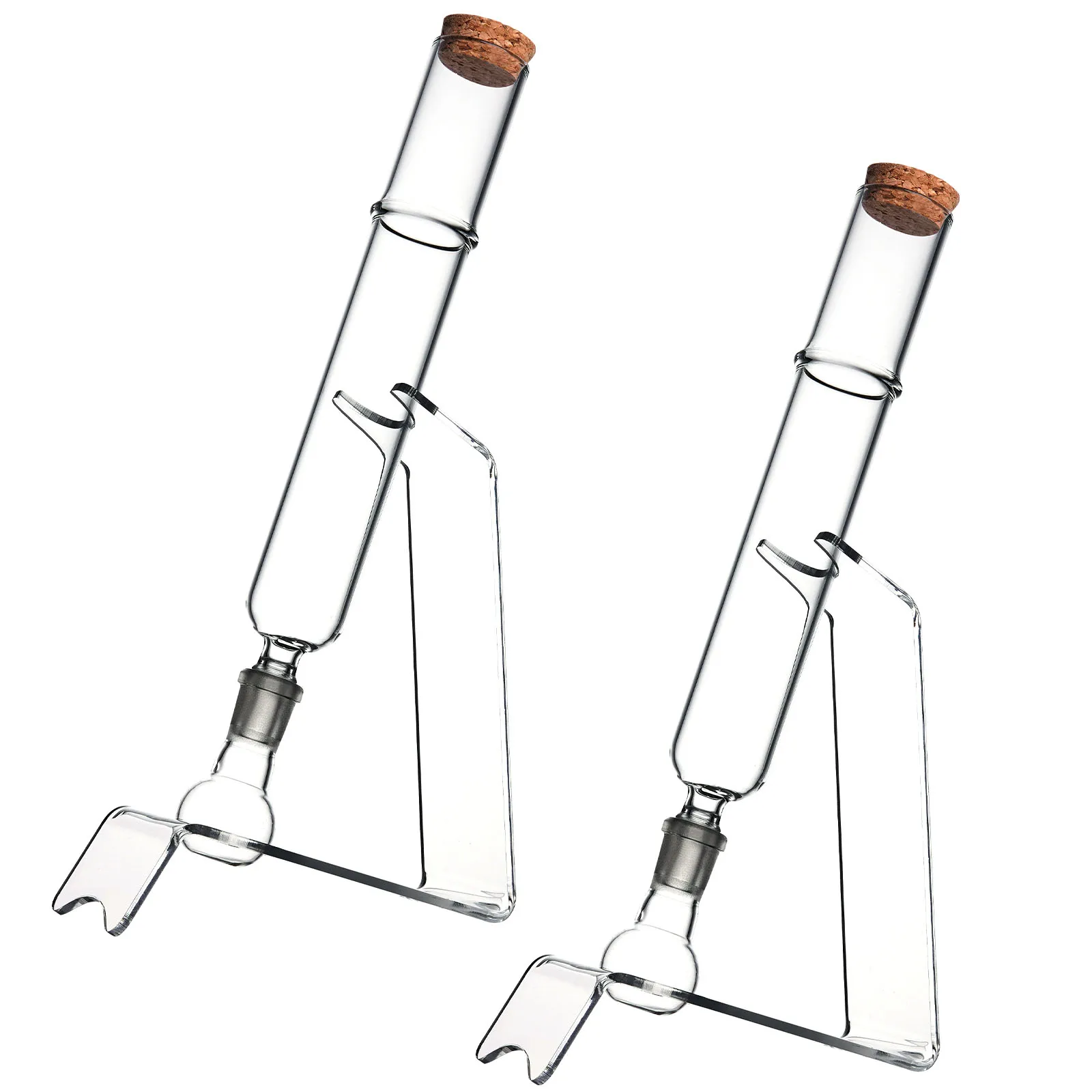 Kit de tubos de umidificadores de conservação de aromaterapia de charuto de vidro de borosilicato, comprimento de 265 mm com câmara requintada de infusão de aroma, pacote com 2