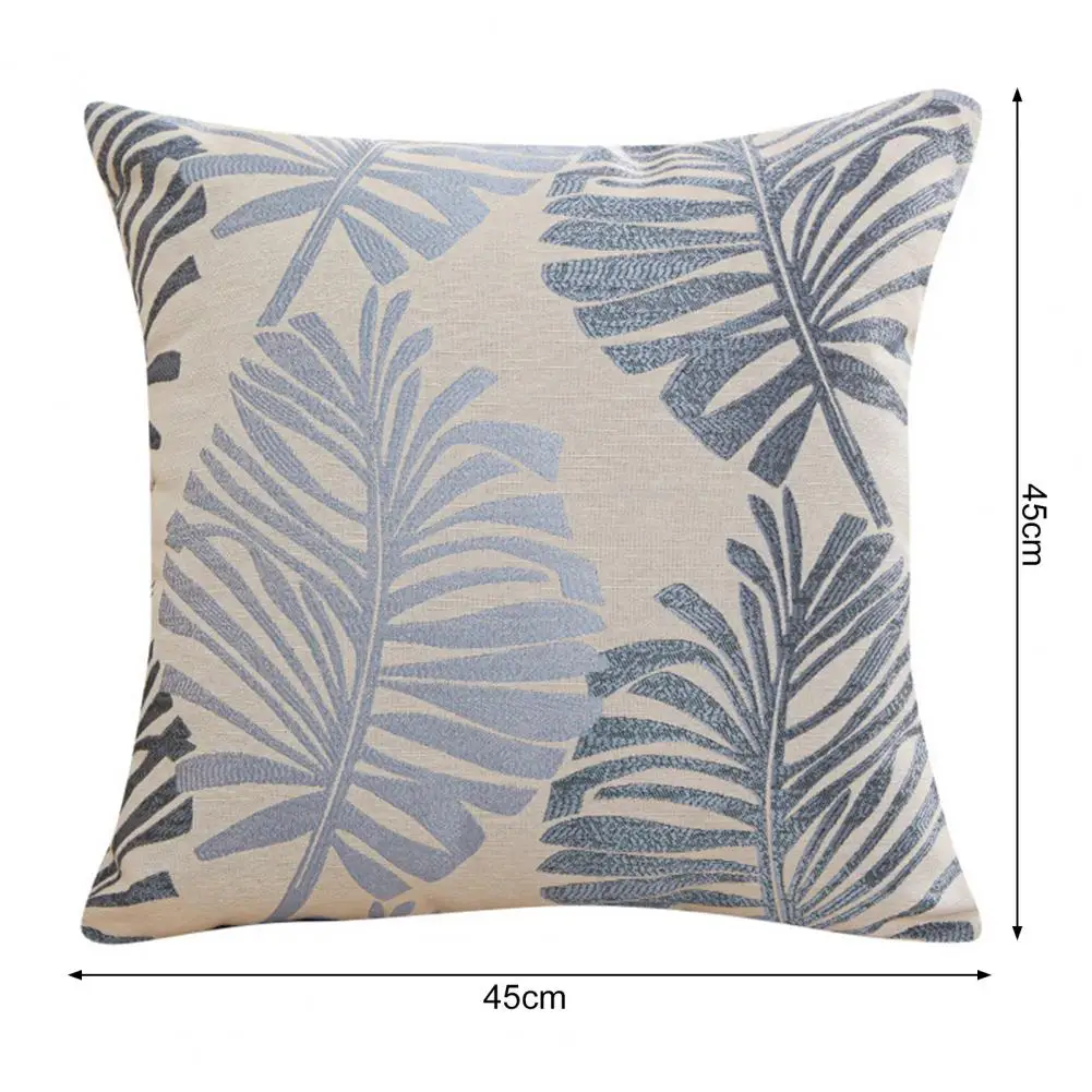 Funda de almohada decorativa con estampado de hoja de palma Tropical, funda de almohada con cremallera oculta, suave para dormitorio y hogar