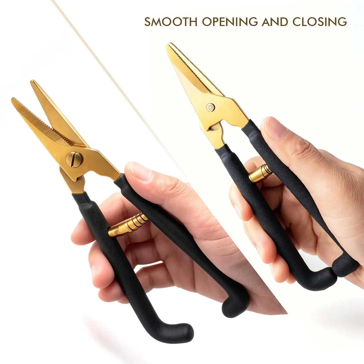 FOSHIO 7-Inch Golden Pliers With Teeth Hair Extension Tool For Cutting Wigs Micro Nano Ring Beads Install Opening Remover Clamp