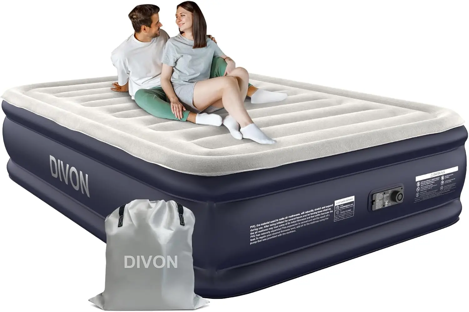 18'' Raised Air Mattress with Built-in Pump, Thick Inflatable Bed for Guests, Home & Camping, Supports 660 lbs
