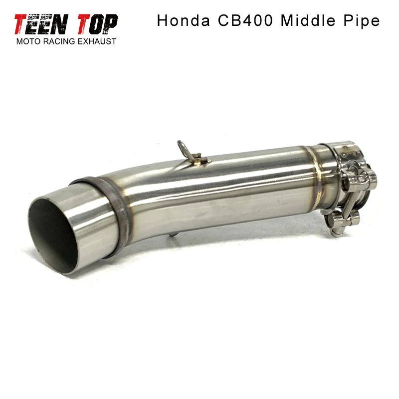 Tubo de escape da motocicleta para honda cb400 tubo de ligação intermediária tubo moto 07-18 cb400 adaptador médio conectar 51mm silenciador de corrida