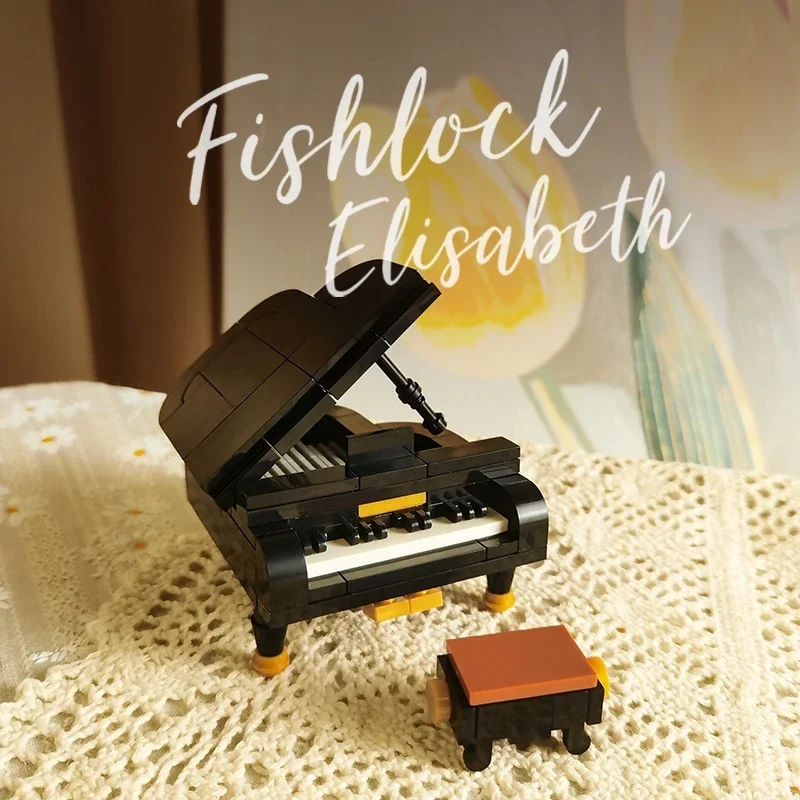 MOC Dreamered Piano DIY Model Building Blocks Living Room Display Piano Chair Pianist Creativity Decoration Brick Toys Gifts