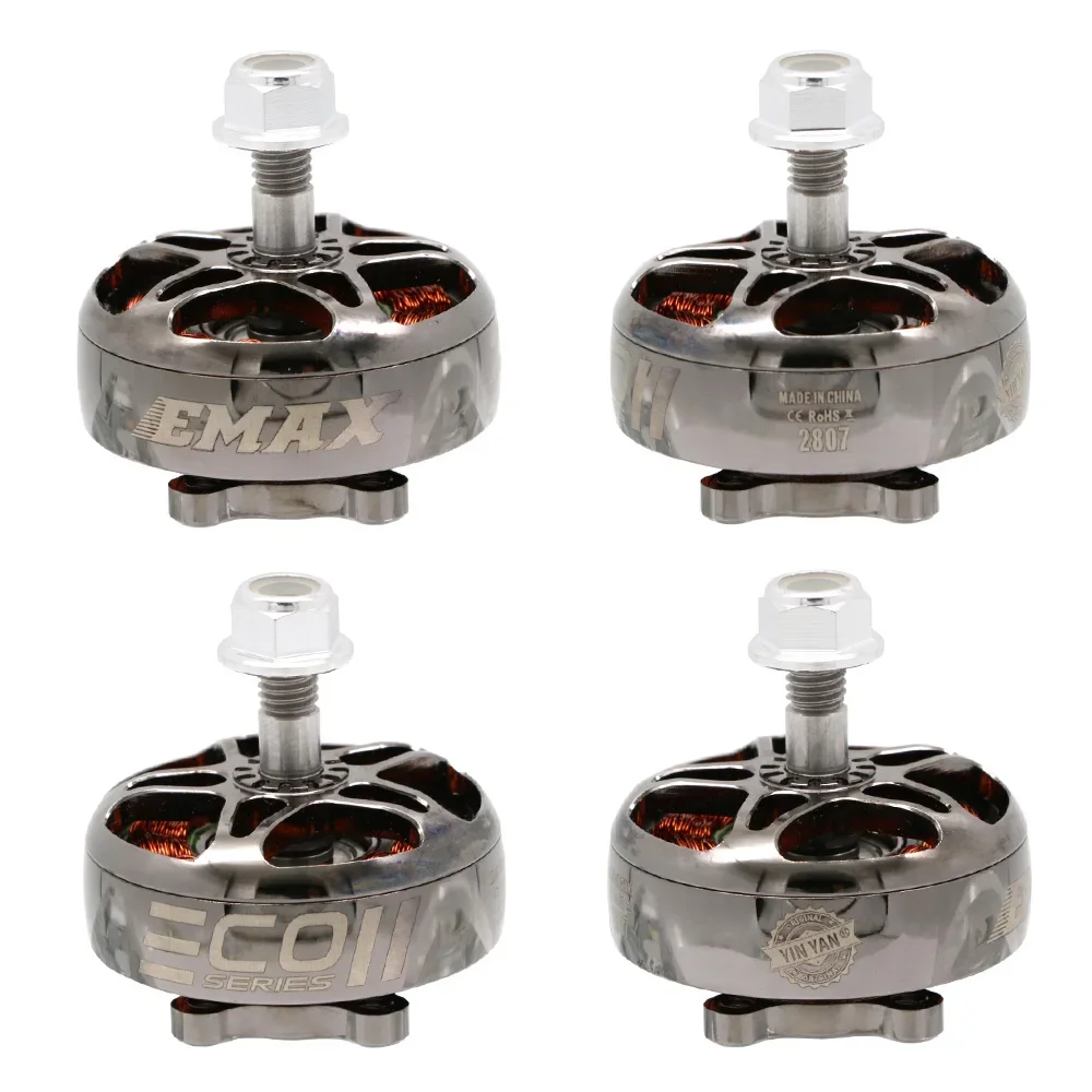 Emax ecoii-fpvレーシングドローン用ブラシレスモーター,ecoiiシリーズ,クワッドコプター,DIYアクセサリー,2807, 6s,1300kv,mark4,apex,7インチ,4個/バッチ