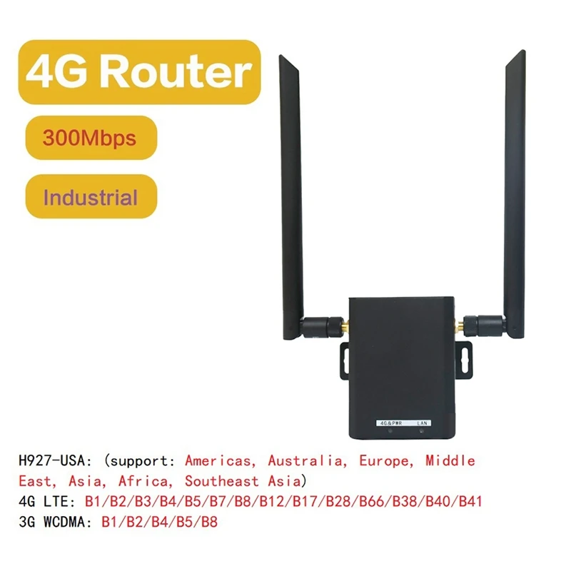 H927 4G Industrial Grade Wireless Router 4G LTE CAT4 150Mbps SIM Slot Wifi Router Up To 16 Users With 2 SMA Antennas