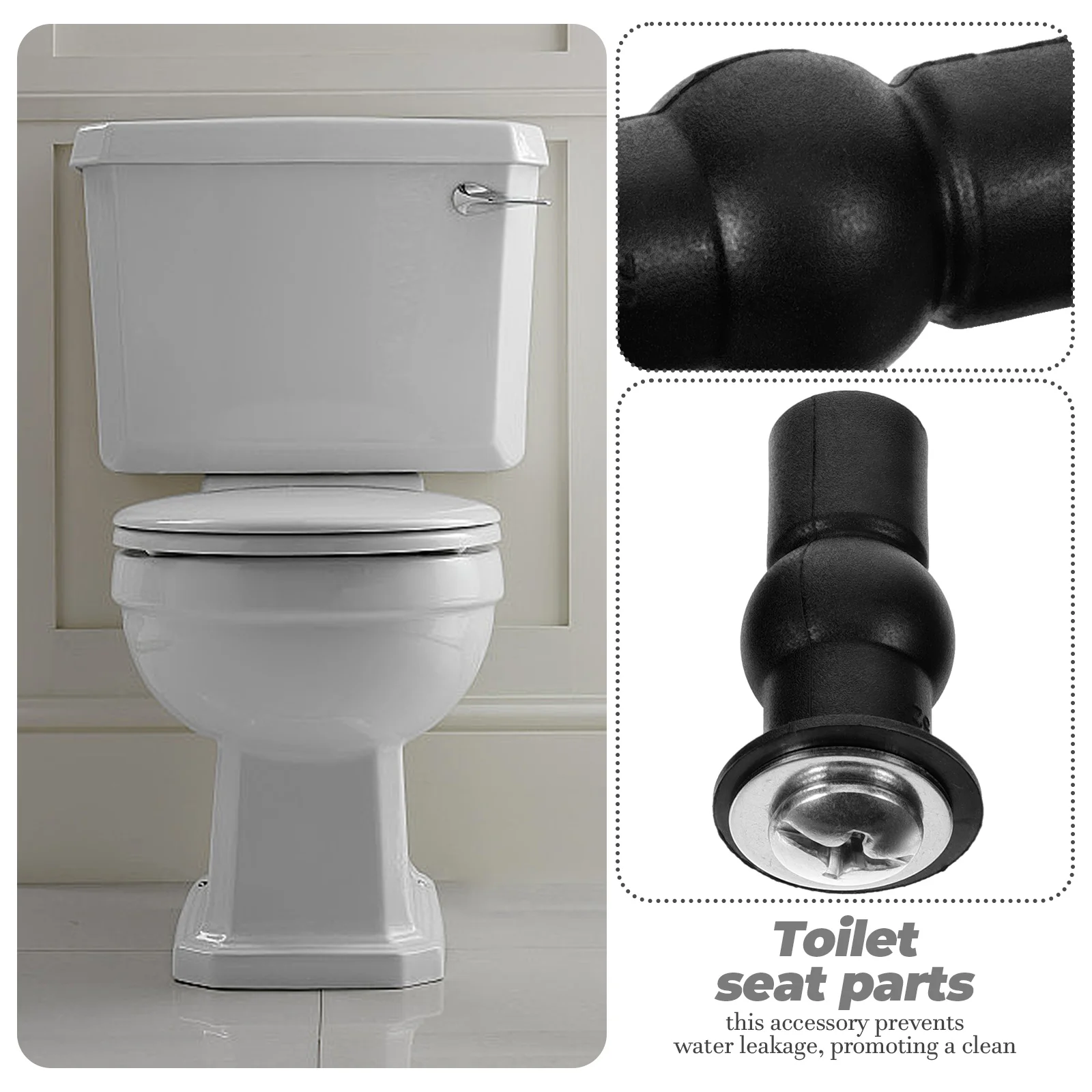 

2Pcs Toilet Seat Expansion Screw Rubber Bolt Covers Secure Fit Leak Proof Compatible Fixing Kit Parts Accessories