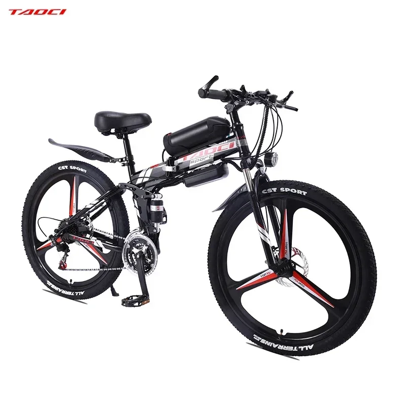 AKEZ Mountain E-bicycle 350W Motor 36V13AH Lithium battery Foldable Electric Bike 26-inch Integrated Wheel Urban Commuter E-Bike