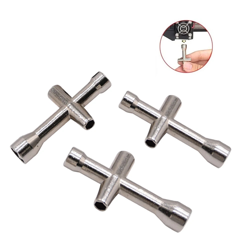4 in 1 3D Printer Nozzle Tool M2 M2.5 M3 M4 Screw Nut Hexagonal Cross Wrench For V5 V6 MK8 LabX1 P1 A1 Nozzle Mini Spanner view 4