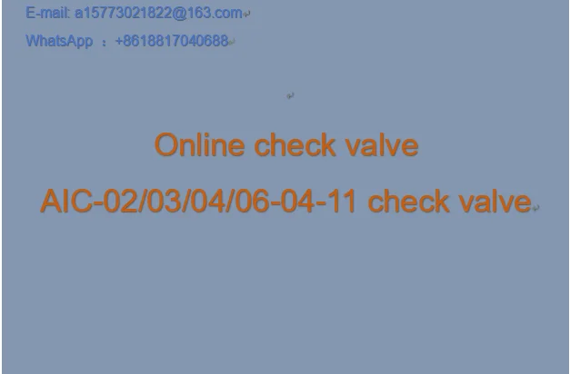 Online check valve AIC-02/03/04/06-04-11 check valve