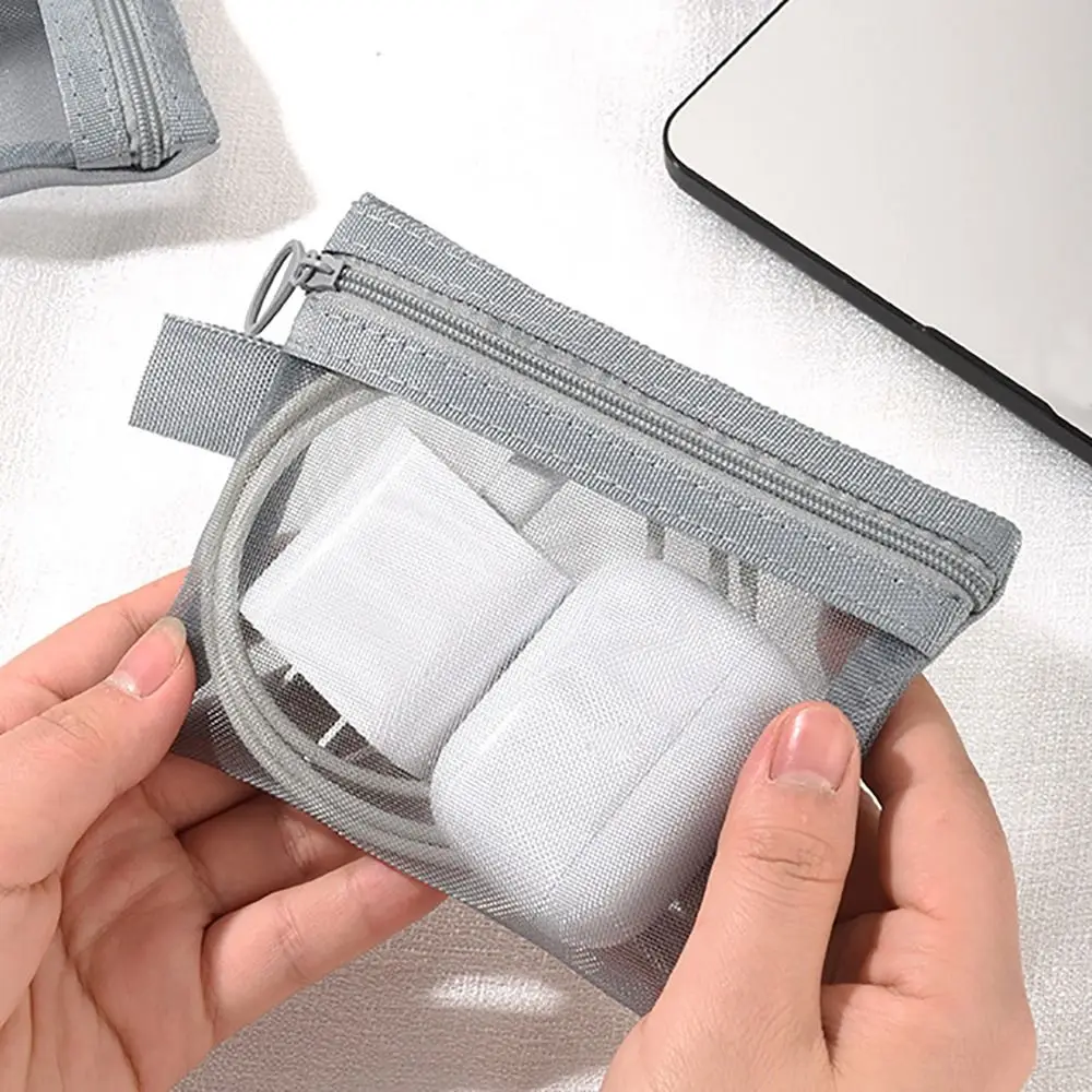 กระเป๋าถือกระเป๋าเครื่องสําอางโปร่งใสพร้อมซิปตาข่ายตาข่ายกระเป๋าเก็บกระเป๋าเดินทาง