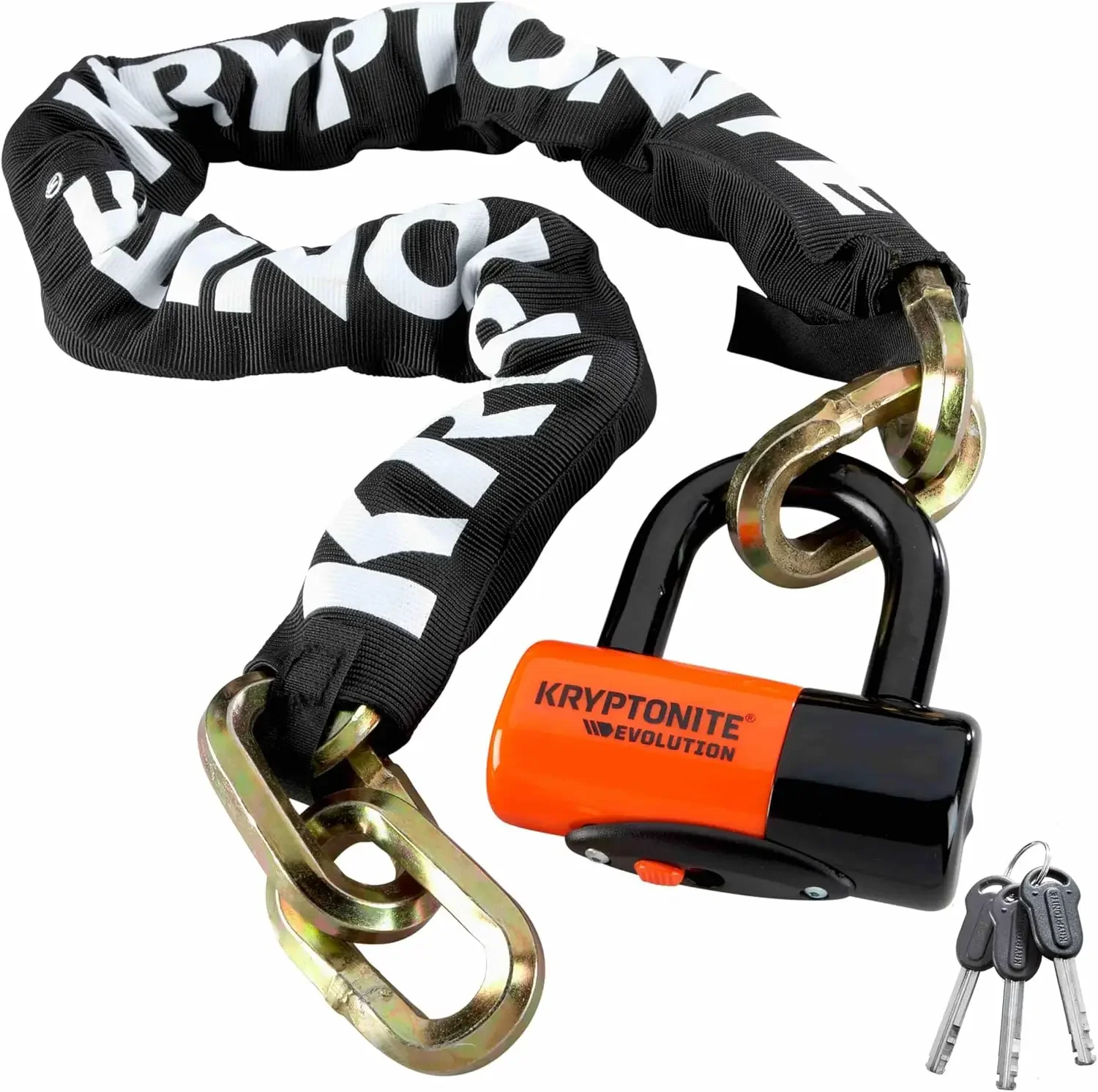 New York 1210 Bike Chain Lock, 3.25 Feet Long Heavy Duty Anti-Theft Sold Secure Gold Bicycle Chain Lock with Evolutio