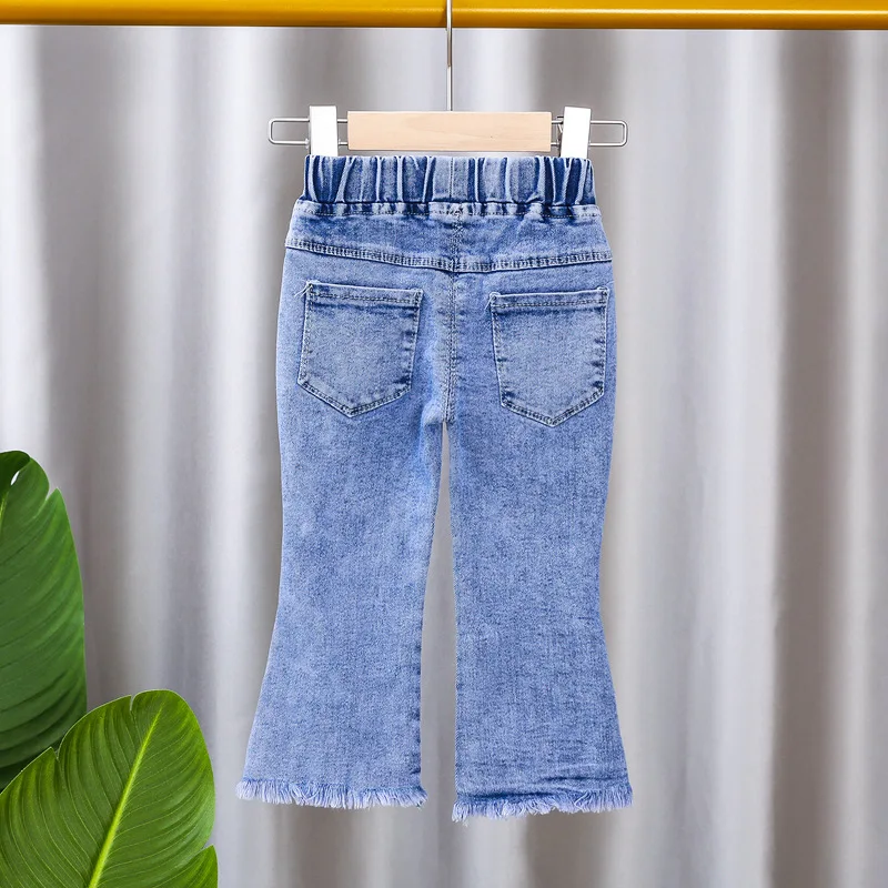 2026 Neue Mädchen-Jeans Kinder Frühling Herbst Mode-Jeans Schlaghosen Mädchen Hochwertige Schleife Freizeit Lange Hosen 0-5 Jahre – Detail 15