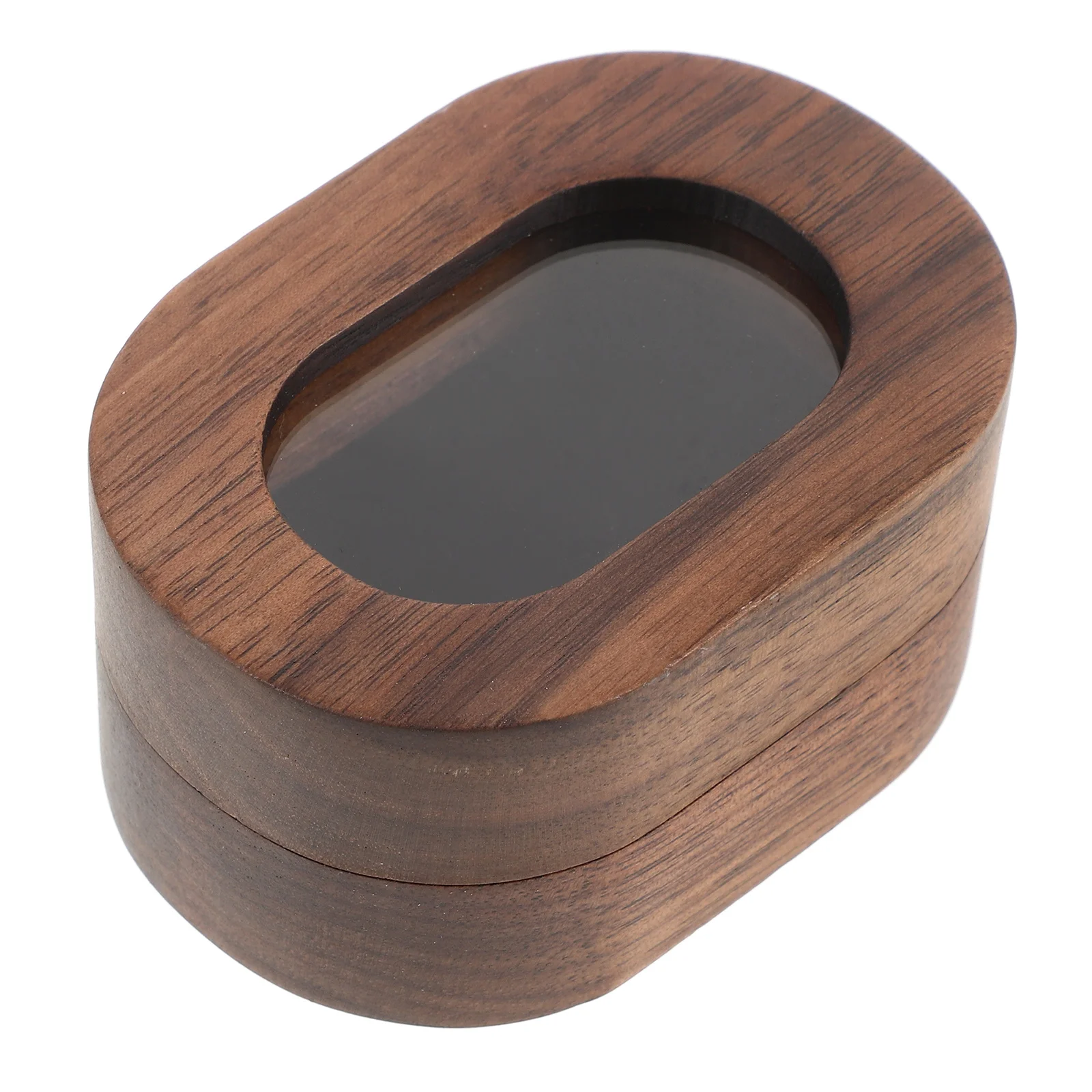 

Two Slot Wooden Ring Box for Wedding Ceremony Proposal Ring Holder Elegant Jewelry Organizer Box for Him and Her