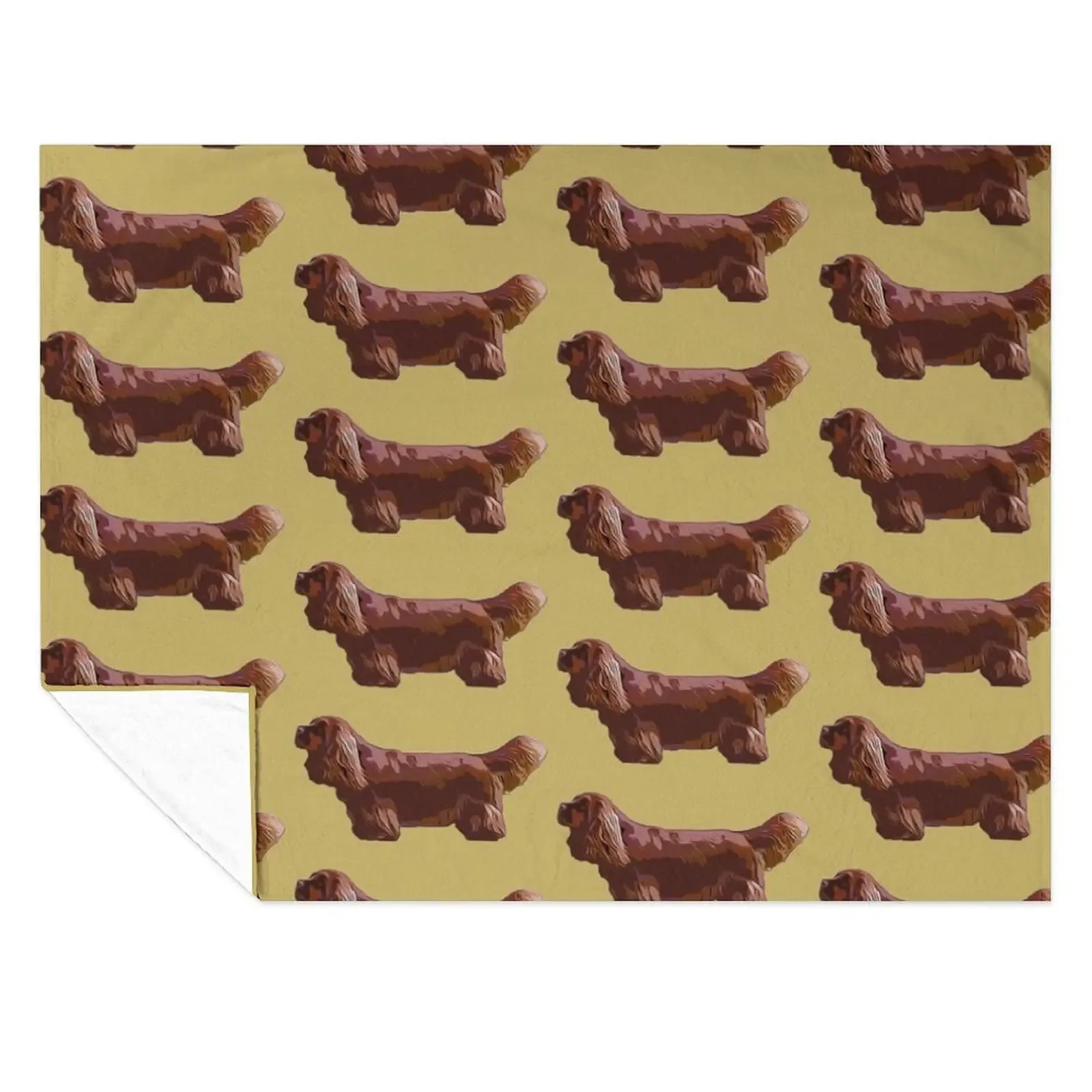 

Sussex Spaniel Silhouette for dog lovers Throw Blanket Soft Plush Plaid halloween Picnic Furrys Blankets